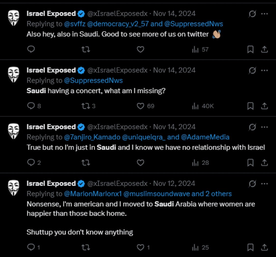 xIsraelExposedx's tweet image. American, working in Saudi. We have talked about this before publicly.
