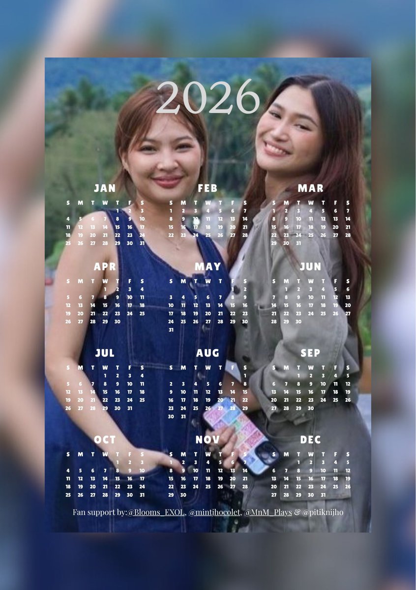 BINIFIED FAN SUPPORT
JHOLET CALENDAR 2026
by: <a href="/Blooms_EXOL/">J.</a> <a href="/mintjhocolet/">ly~ 🍫🌝</a> @MnM_Plays and <a href="/pitiknijho/">mels | LED 4 sale 💡</a> 
- 1:1 as limited (500) copies only
- no no dumog oki?
SEE YA!