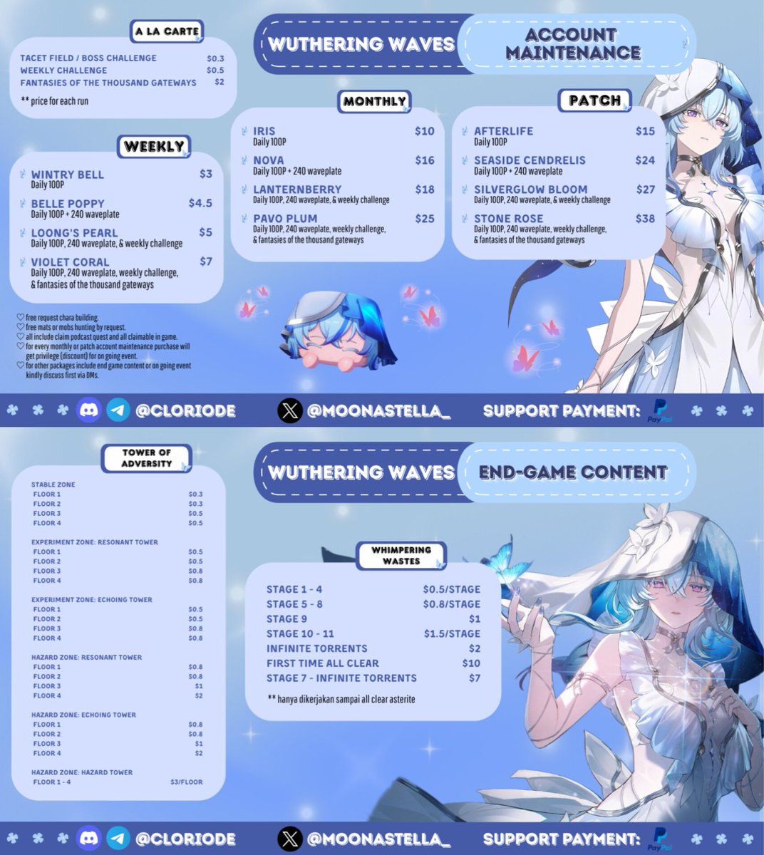 moonastella_'s tweet image. RTs are appreciated! 🤍
Genshin, HSR, &amp;amp; Wuwa 10% SERVICE SALE‼️

DM me to avail or any questions 🦭