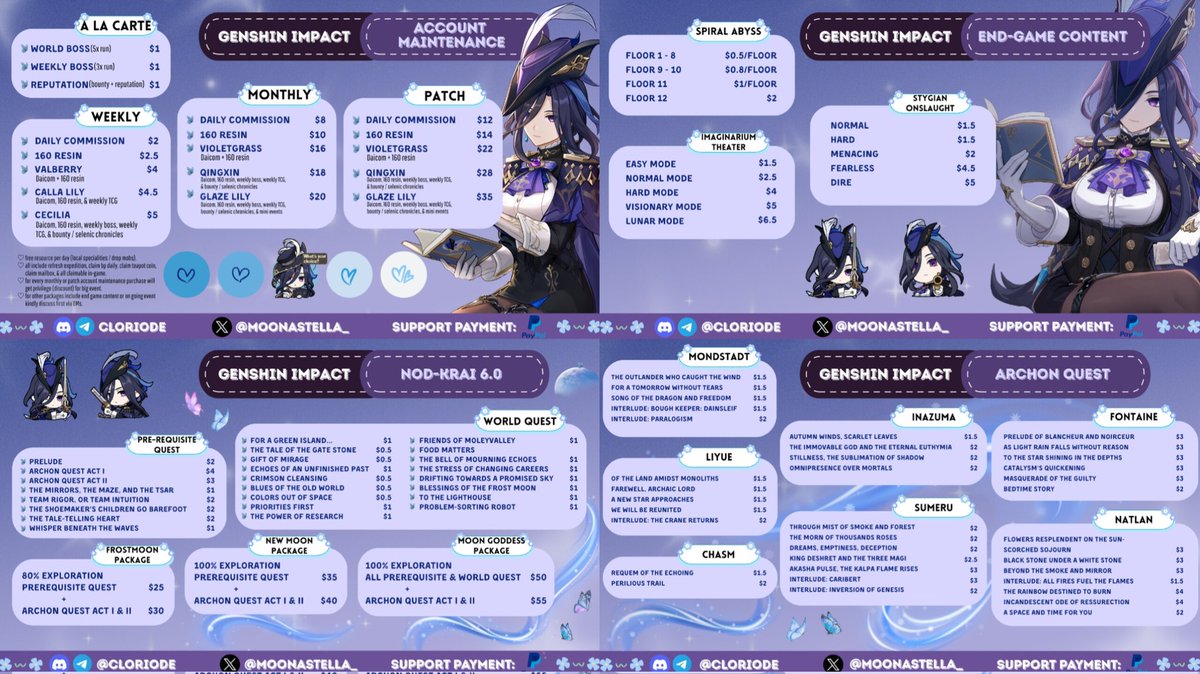 moonastella_'s tweet image. RTs are appreciated! 🤍
Genshin, HSR, &amp;amp; Wuwa 10% SERVICE SALE‼️

DM me to avail or any questions 🦭