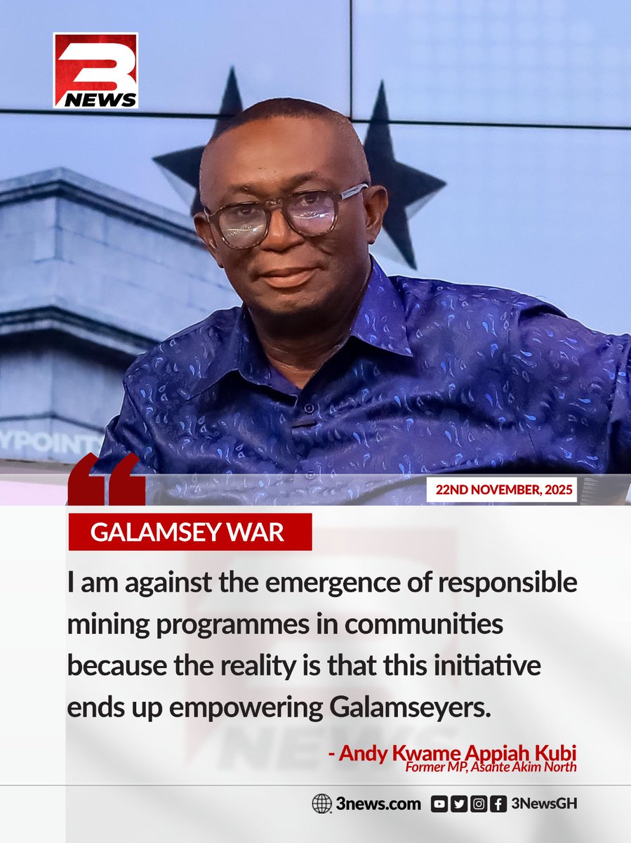 tv3_ghana's tweet image. Andy Appiah Kubi opposes community mining programs, stating they &quot;end up empowering Galamseyers&quot; in reality.

#TheKeyPoints #TV3GH
