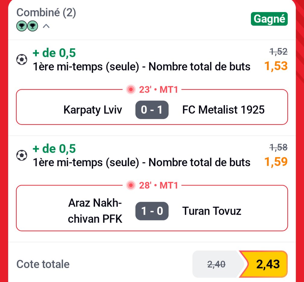 C'est l'heure de reprendre du service le week end démarre fort 1/1
t.me/+PU37-cZn9bJhO…
#TeamParieurs #TeamParieur