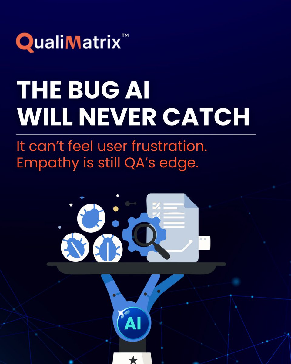 qualimatrix's tweet image. Some bugs need more than automation — they need human empathy.
Website : qualimatrix.tech
#QualityAssurance #SoftwareTesting #QATesting #AIinTesting #HumanCentricQA #BugHunting #ProductQuality #TechSolutions #ManualTesting #QALife #QualiMatrix #UserExperience