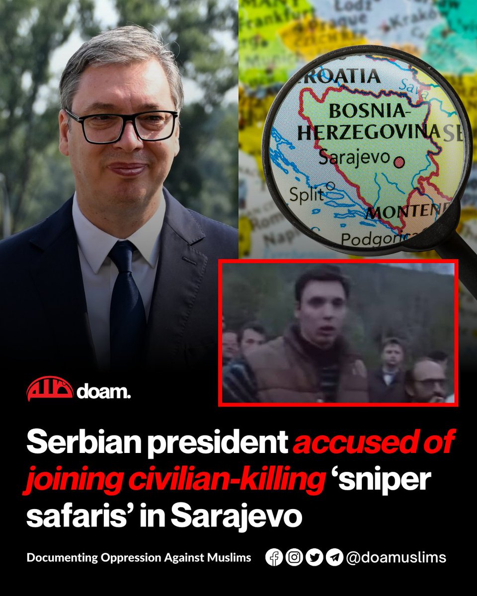 NEW: Serbia’s president, Aleksandar Vucic has been accused of involvement in “sniper safaris” in Sarajevo during the Bosnian Genocide, in which wealthy foreigners  paid large sums of money to shoot and kill civilians including women and children. 

Vucic is alleged to have been