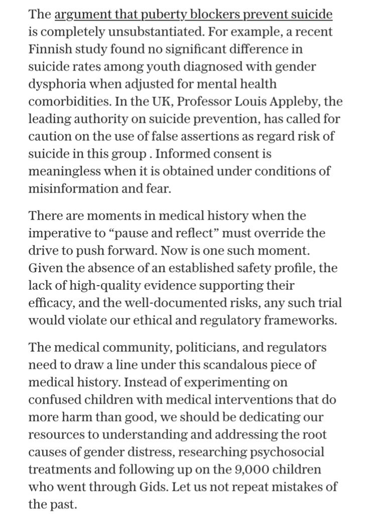 TheCountessIE's tweet image. Thanks to SEEN in Journalism for sharing the archive, featuring Dr David Bell. It’s from an article dated 8 months ago and is very relevant given the announcement of a clinical trial involving children and puberty blockers. 

There are already existing studies to show how PBs…