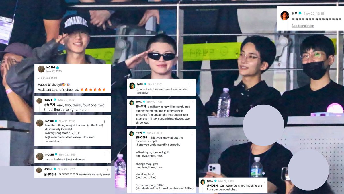 seventeen enlistees update 

kwon: (military roleplaying)
lee: (military roleplaying)
jeon: (ijboling bc of the two)
yoon: (jeonghan) ♡