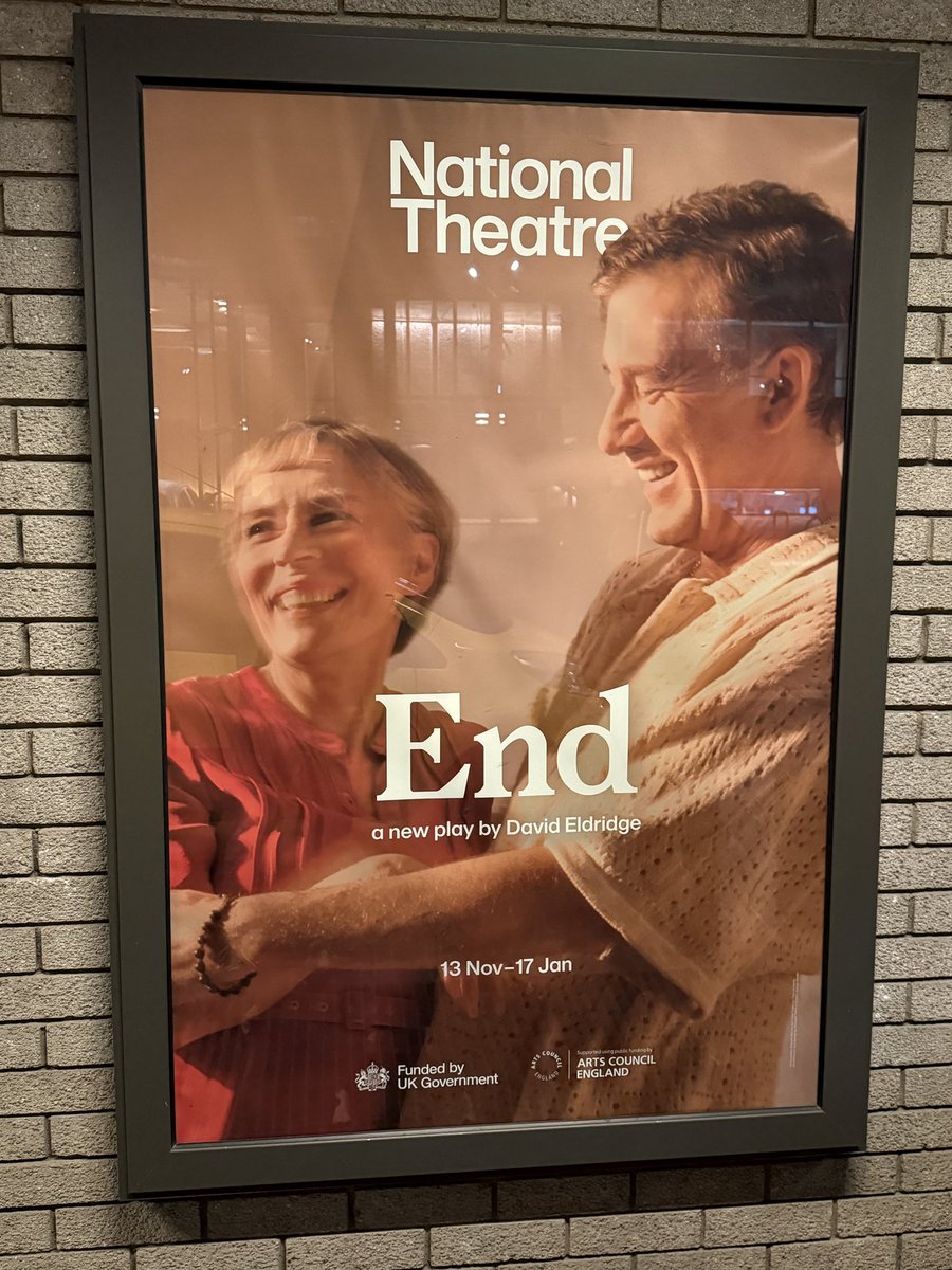 Last night Stuart and I went to see End at Dorfman Theatre in London’s glitzy South Bank.
Conflict of interest as I know writer David Eldridge but this trilogy finale is superb. Clive Owen and Saskia Reeves are stunning.
⭐️⭐️⭐️⭐️
@nationaltheatre @cliveowen @saskiareeves #End