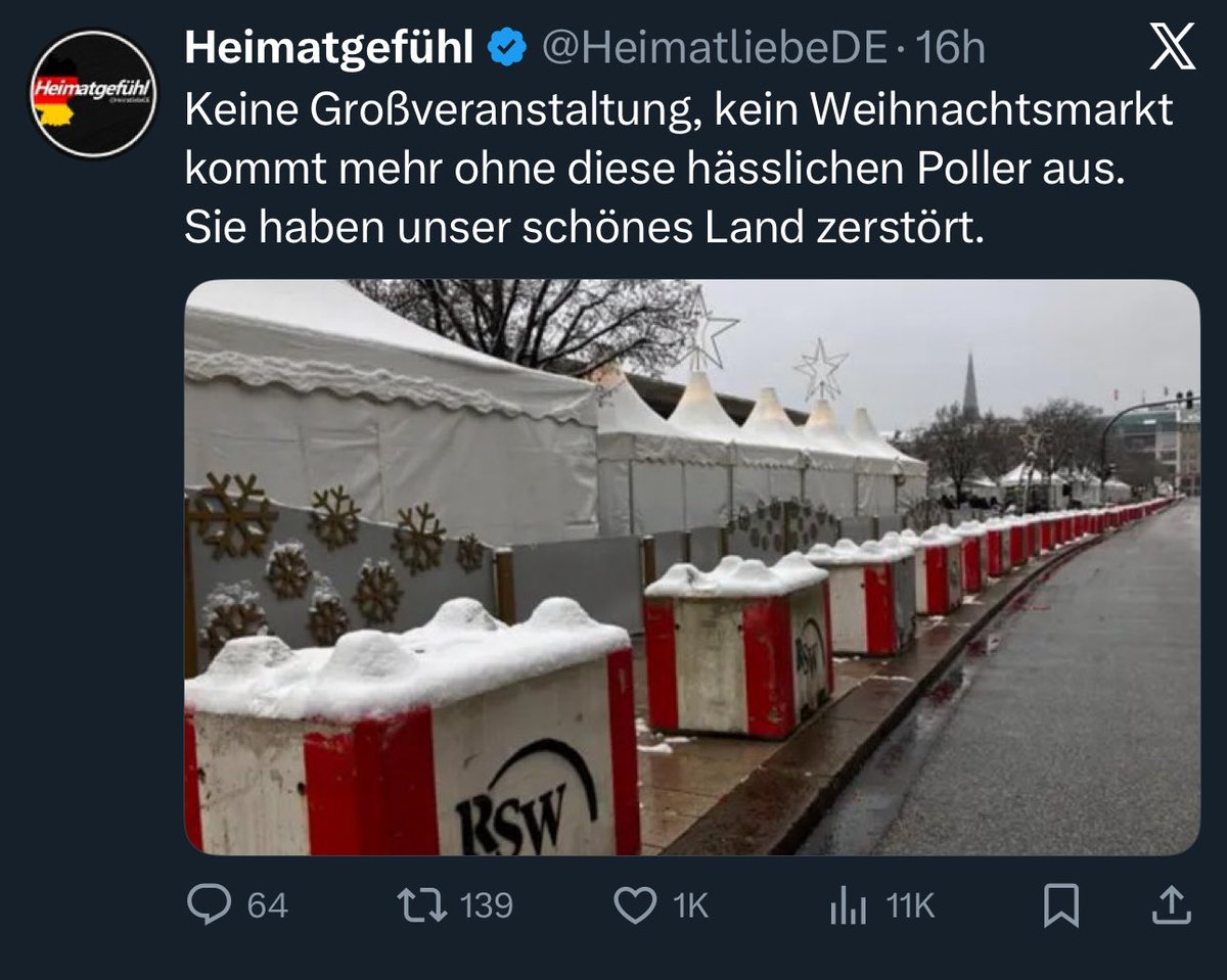 Seit langen kommen viele Radwege nicht mehr ohne diese hässlichen Poller aus. Aber … das stört das deutsche Heimatgefühl nicht.