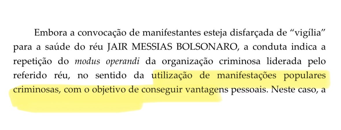 flferronato's tweet image. Trecho da decisão: manifestações populares criminosas.

Isso é tudo o que você precisa saber sobre a democracia brasileira e como existe uma constituição paralela.
