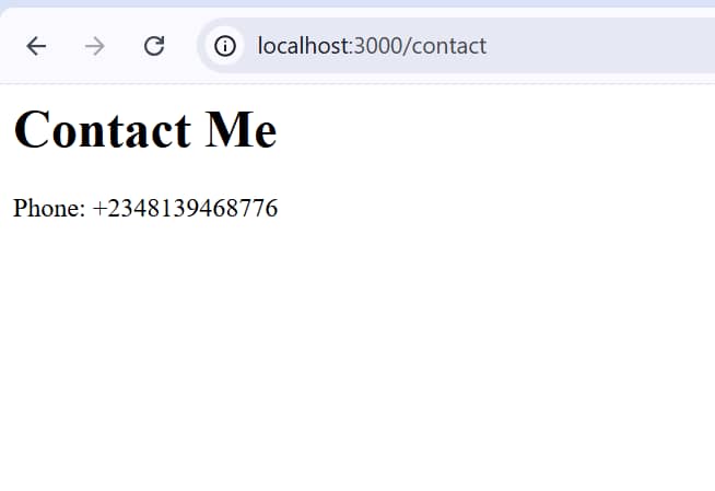 Dev_JesseMaduka's tweet image. Day 51 of #100DaysOfCode 🚀

Today I built my first Express server!
Learned how HTTP requests work (GET, POST, PUT, PATCH, DELETE) — and used GET to display my Home, About &amp;amp; Contact pages on localhost:3000.

Super excited to be learning backend! 🔥

#WebDev #NodeJS #Backend
