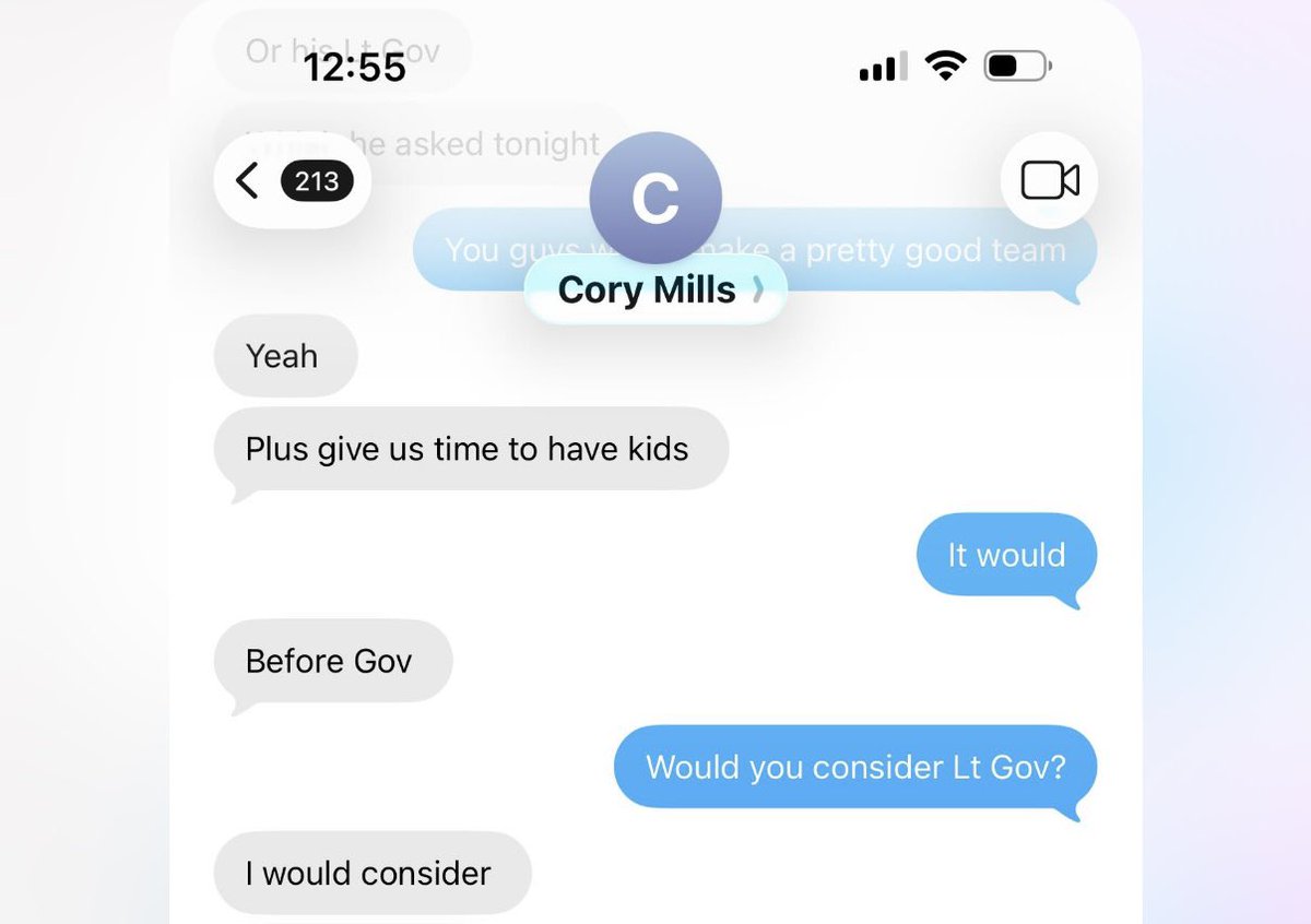 BREAKING: 2 text messages I received today confirm that <a href="/ByronDonalds/">Byron Donalds</a> has offered Rep. Cory Mills (who is under investigation for hiring prostitutes &amp; stolen valor) the position of Lieutenant Governor of Florida 

Mills is currently under investigation by the House Ethics