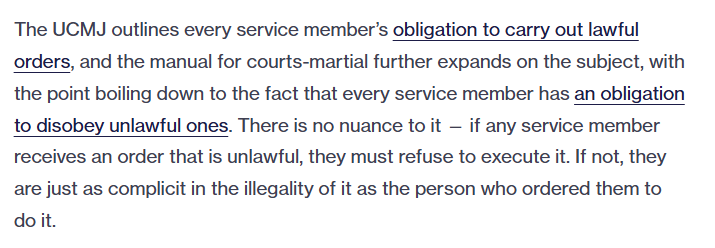 The obligation of military oaths and refusing unlawful orders discussed by a former Marine officer who trained new officers in their duty under that oath.
pogo.org/analysis/milit…