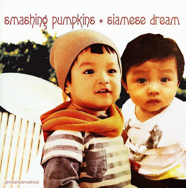 moshpitmethod's tweet image. seonghyeon &amp;amp; keonho as siamese dream album cover
