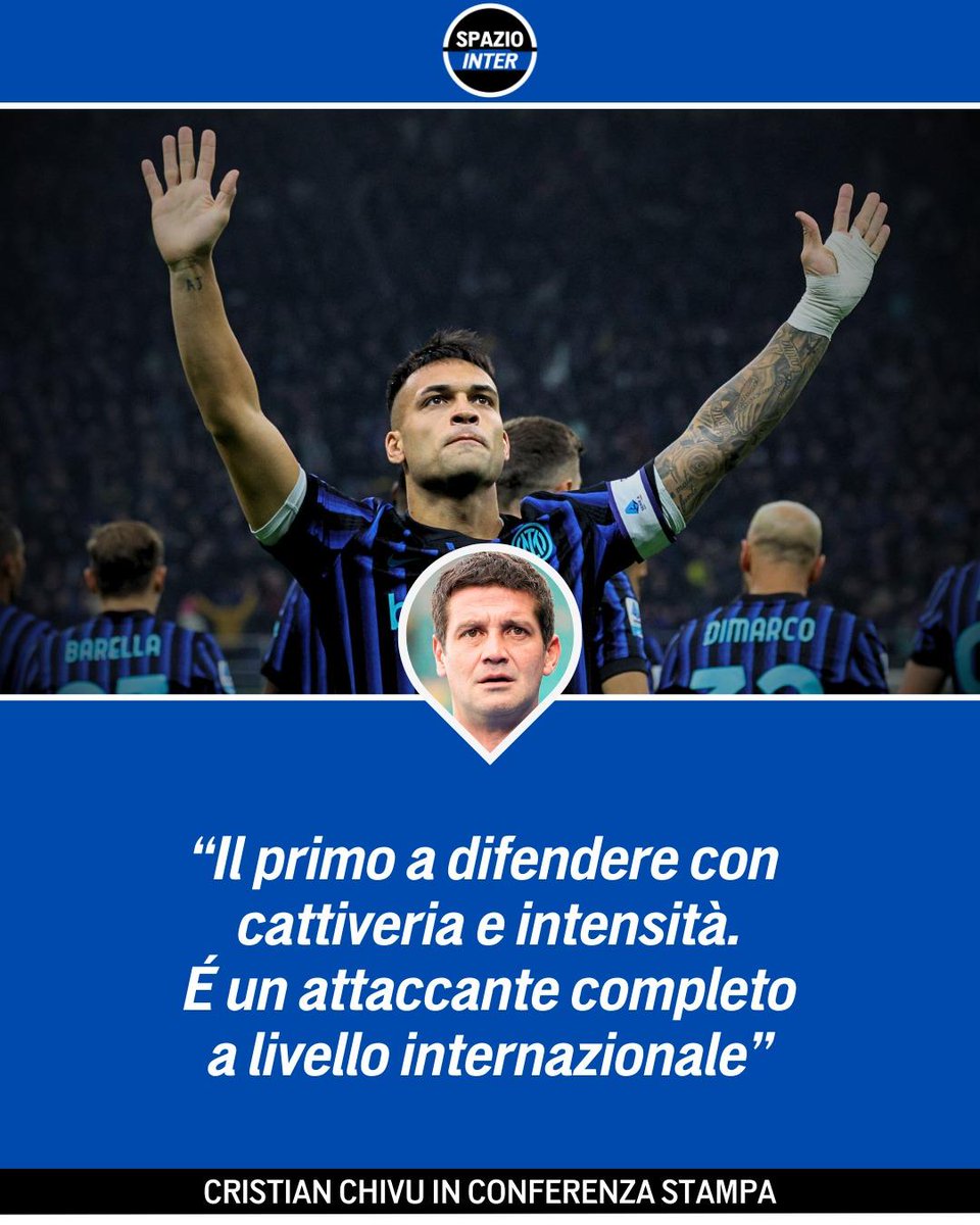 SpazioInter's tweet image. Parole al miele di Cristian Chivu su Lautaro Martinez in conferenza stampa 😍

L’allenatore rumeno esalta le caratteristiche principali del suo capitano, definendolo completo a livello internazionale 🔥

#Lautaro #Chivu #SpazioInter