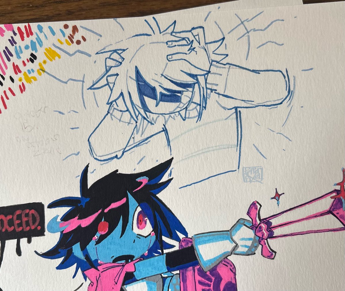 PepPixel's tweet photo. Kris art I’ve been delaying posting for forever!! I feel like I started the main painting like 2 months ago and I’ve just been sitting on it and adjusting it for forever, and I’m done messing w it!!! Have Kris art! 
#deltarune #deltarunefanart https://t.co/sndqb1UJvv
