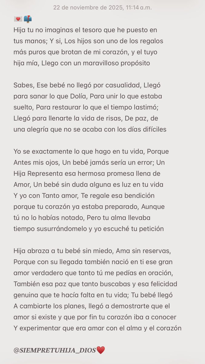 siempretuhija's tweet photo. 📫💌

Tu bebé llegó como ese amor verdadero 
Que me pedías en oración, Como esa
Felicidad genuina que te hacía falta en 
Tu vida; Tu bebé llegó a cambiarte los 
Planes, Llegó a demostrarte que el amor
Si existe y que experimentaras que era 
Amar con el alma y el corazón 

♥️ 👶🏻 https://t.co/5xeeEruKj4