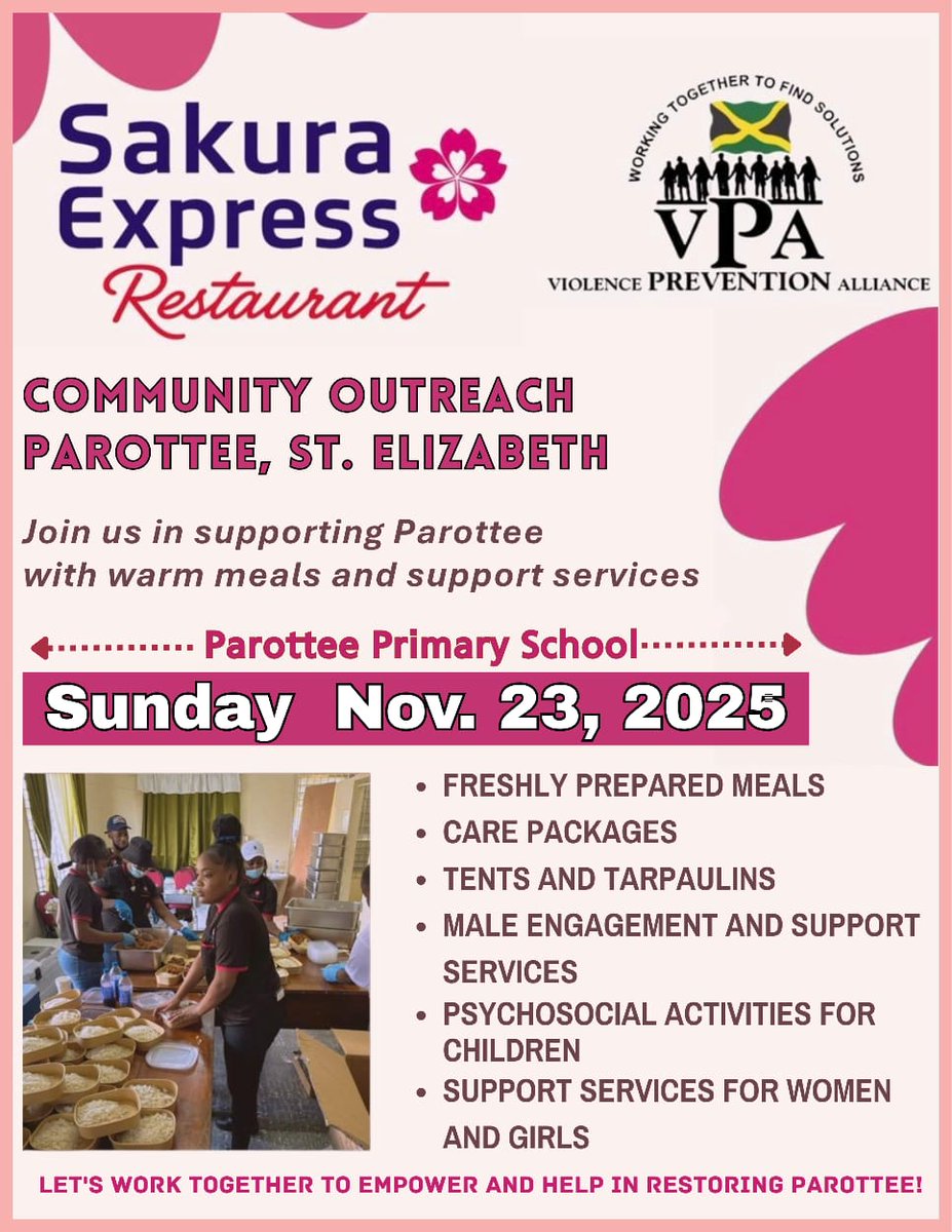 We will be in Parotte, St. Elizabeth on Sunday, November 23. Join us for our outreach activities at Parottee Primary School.