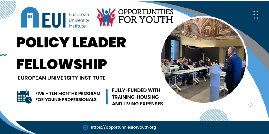 opportunitiesfy's tweet image. 🚀 Apply now for the fully funded Policy Leader Fellowship 2026–2027 in Florence—open to all nationalities! 🔗 wp.me/p23f03-bOR

#FellowshipOpportunity #FullyFunded #GlobalOpportunities #ApplyNow