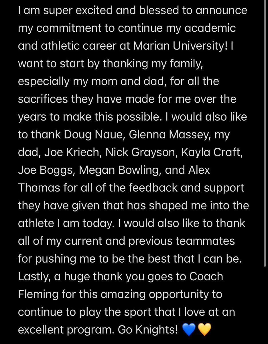 macystroud2026's tweet image. So excited for the next four! Go Knights! 💙💛 @MarianKnightsSB @PMFalconSBall @GatorsGrayson
