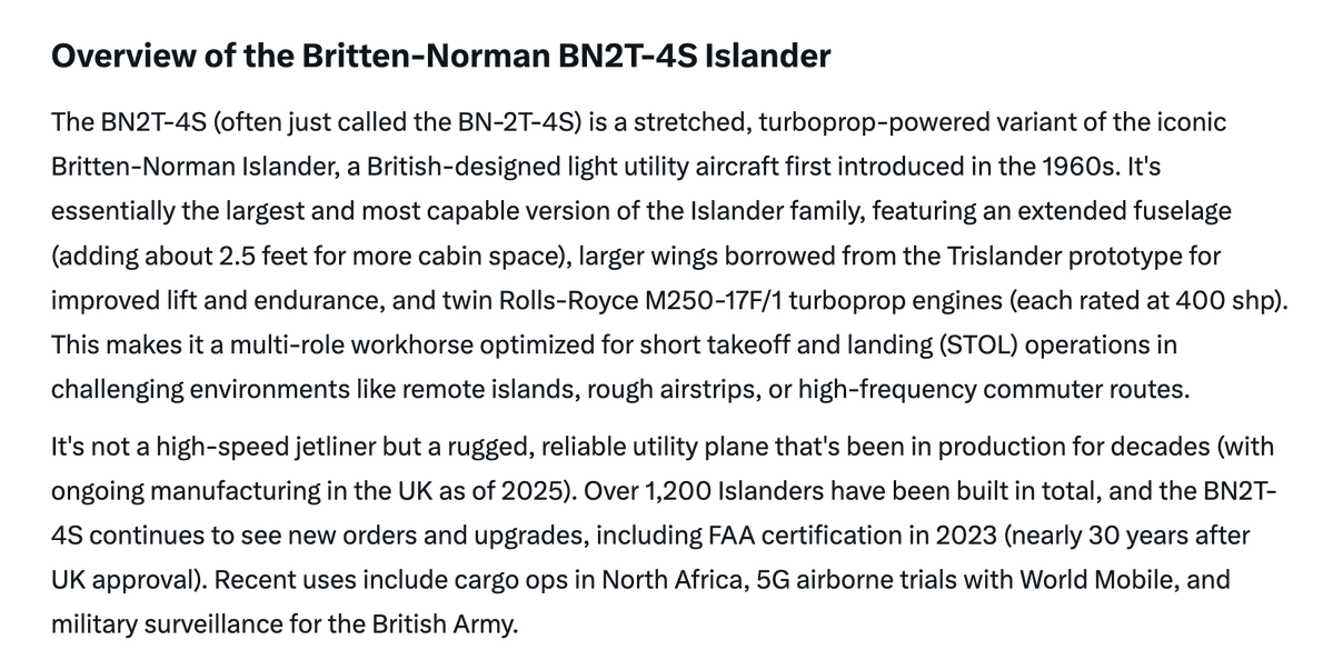 In case anyone was wondering, World Mobile will be using this highly capable plane.  Here is what Grok had to say about it.  I'm really excited about how this will speed up their testing of this amazing and innovative new antenna design. 🤓