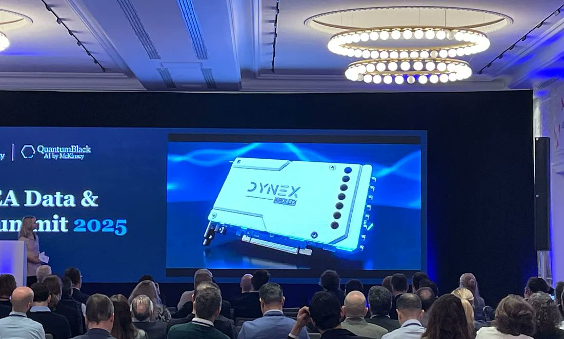 Rafal30194916's tweet image. $Dynex announced the #Apollo, a quantum-driven neuromorphic #computingchip that implements a quantum-driven analog qubit representation to replicate quantum system behavior at room temperature. The device was introduced on Friday at #McKinseys EMEA Data &amp;amp; #AISummit2025.
This is…