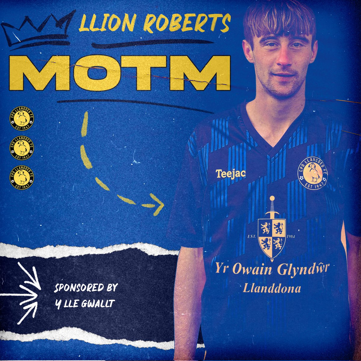 CPDLlangoedFC's tweet image. 𝗧𝗢𝗗𝗔𝗬’𝗦 𝗠𝗔𝗡 𝗢𝗡 𝗧𝗛𝗘 𝗠𝗔𝗧𝗖𝗛…

Llion Roberts, Sponsored by Y Lle Gwallt / The Hair Place   

#manofthematch #motm #llangoed #football