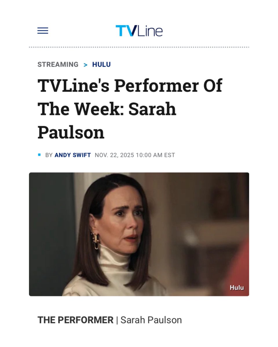 sarahpaulsbean's tweet photo. Sarah Paulson is @TVLine’s ‘Performer Of The Week’ for her incredible performance in Episode 5 of #AllFair: “This Is Me Trying”
I KNOW THAT’S RIGHT!! 🙂↕️🔥 https://t.co/GOipfpXL17