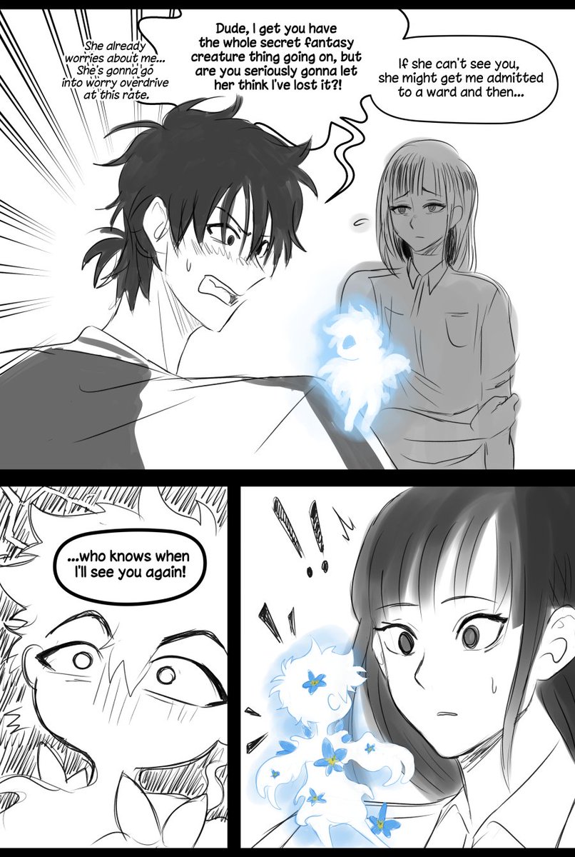 z3tina's tweet image. Flower-fairy Lu Guang getting introduced to Qiao Ling. She thought Xiaoshi made up a friend cuz he was lonely to the point of delulu. #LinkClick