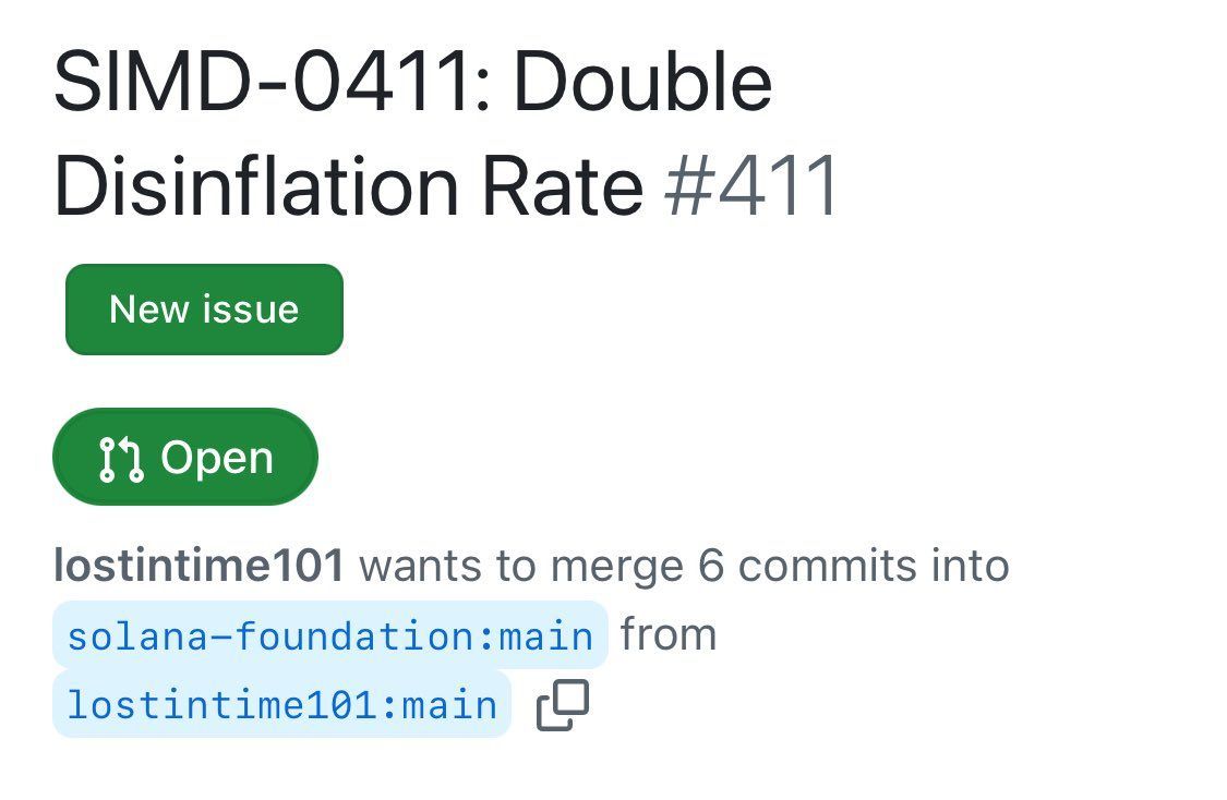 🚨 SOLANA WIRD ULTRA SOUND MONEY! 😲

VORSCHLAG ZUR VERDOPPELUNG DER BESTEHENDEN SOLANA-DISINFLATIONSRATE IST VERÖFFENTLICHT.

github.com/solana-foundat…