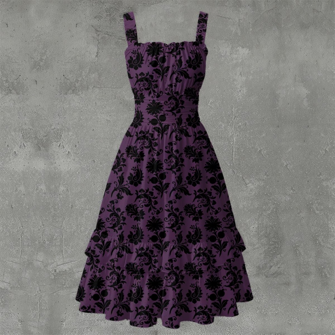 KylieYIAH's tweet image. Purple Gothic Damask Dress, Ruffle Hem Witchcore Style by FreyjasAlchemy: 41.00 USD

Embrace your dark side with elegance in our Purple Gothic Ruffle Hem Dress — a striking fusion of… dlvr.it/TPPyhC #GothicFashion #Witchcore #DarkAcademia #AlternativeStyle #EtsyFinds