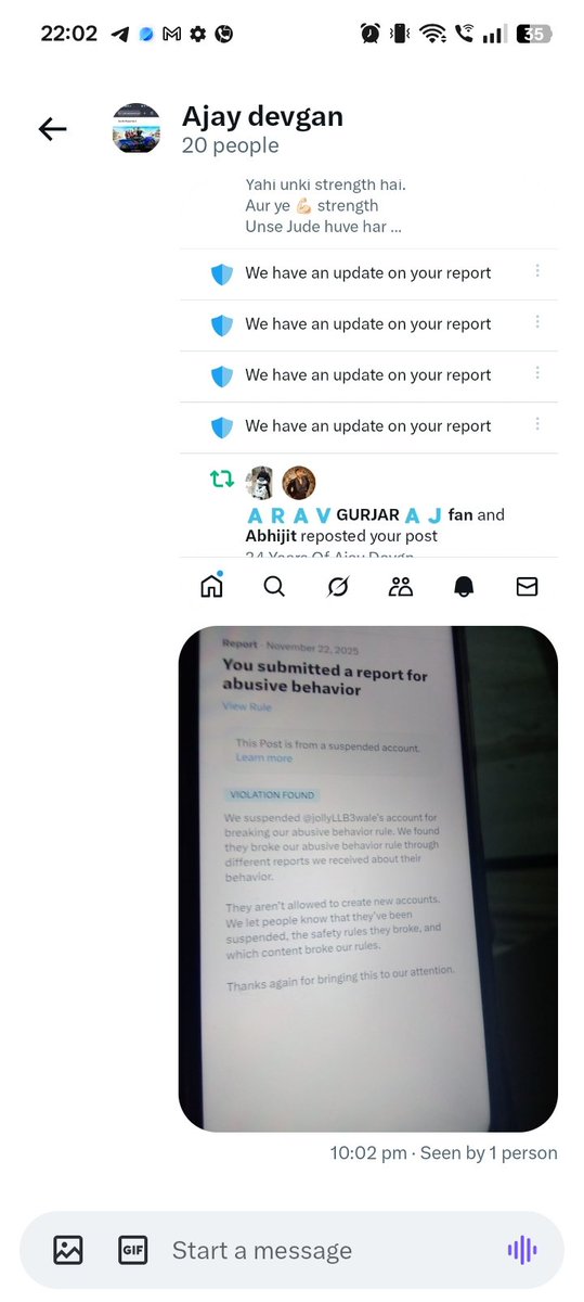 Sanju4879772's tweet image. #AkshayKumar   ka jolly account suspended  urf aakhir pasta @namanpndit  @BeingADian  @battleground_k @Broken_Soul1313 @Devgn_Enough  @AAjaybanna27671 @jollyLLB3wale  @JnijRaahill  khel khatam hamse panga leg #DeDePyaarDe2  #BhoothBangla