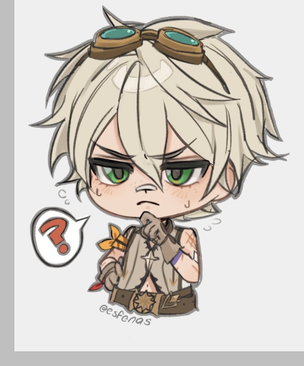 esfenas's tweet image. chibi practice with benny 
#genshinimpact #bennett