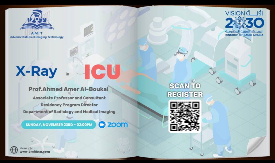 دورة 📌

مميزة بعنوان X-Ray in ICU يقدمها البروفيسور أحمد عامر البوقي، حول أهم ممارسات تصوير المرضى في العناية المركزة وكيفية التعامل مع الحالات الحرجة 

بيستفيدون كثير الي شغاليين حاليًا x ray لا تفوتوها 🔥👍

🗓 الأحد 23 نوفمبر – 2:00 م
💵 مجانية 🆓 
🎥 عبر زووم
🔗 التسجيل عبر