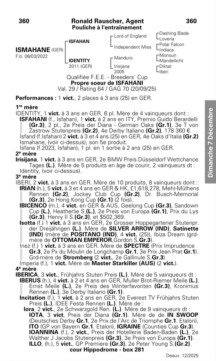 InfoArqana's tweet image. 2️⃣nd in the St. Leger Italiano Kopf for Henk Grewe, Darius Racing, @holgerfaust, ISMAHANE will be offered as lot 3️⃣6️⃣0️⃣ at the Vente d’Élevage by Ronald Rauscher! 

👀 Discover her pedigree - shorturl.at/XDCfM