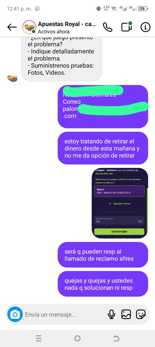 nerwinps201083's tweet photo. @juandfaneite @apuestasroyall ESTA GENTE NADA Q MEJORA ESE PROBLEMA DE PODER RETIRAR DESDE ANOCHE QUERIENDO RETIRAR Y NADA INCREIBLE. SE JODIO ESA PAGINA https://t.co/Gqh0UtBVaO