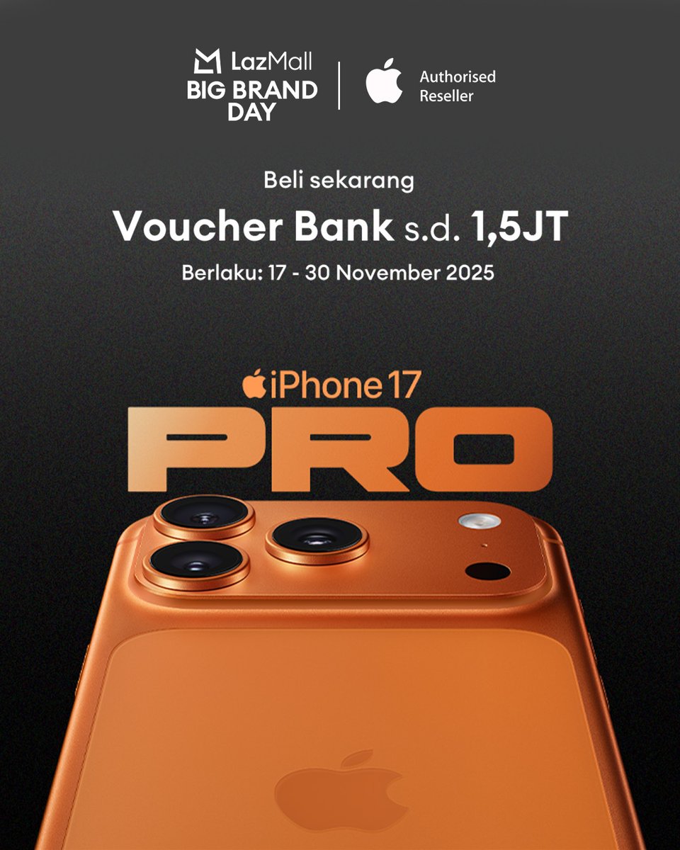 Jangan kelamaan nunggu, gak perlu kelamaan mikir! Voucher bank gede gini gak dateng 2x, bestie~ Buruan beli iPhone 17 sekarang >> lzd.co/3X6nM0k ✨