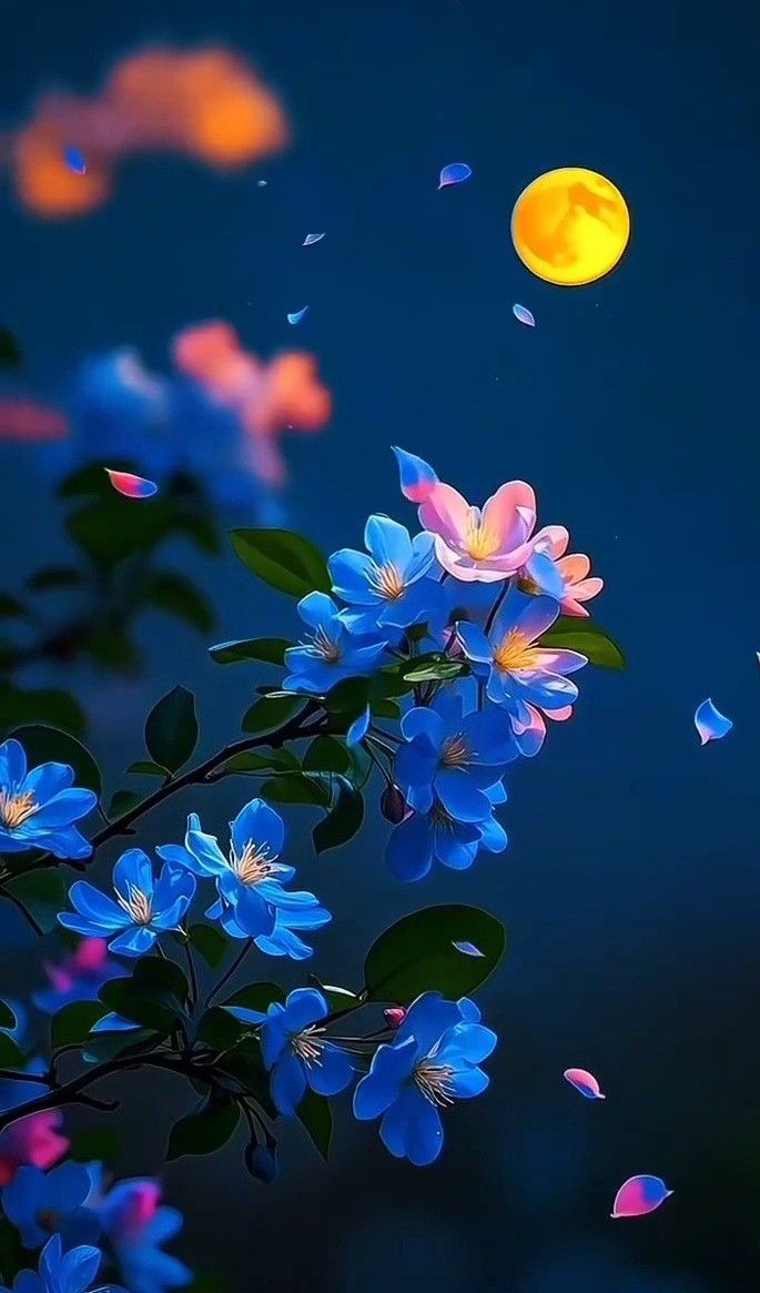 Sanjay_4kumar's tweet image. &quot;रात की चांदनी में तन्हाई, इंतज़ार, सपनों और मोहब्बत का ज़िक्र सबसे अधिक मिलता है और इसे देख कर दिल को सुकून मिलता है।&quot;🌺
🌺🌺🌃 Good night 🌃🌺🌺