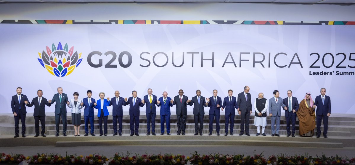KSAmofaEN's tweet image. The commemorative photo of the #G20 Leaders&apos; Summit.

#G20SouthAfrica
