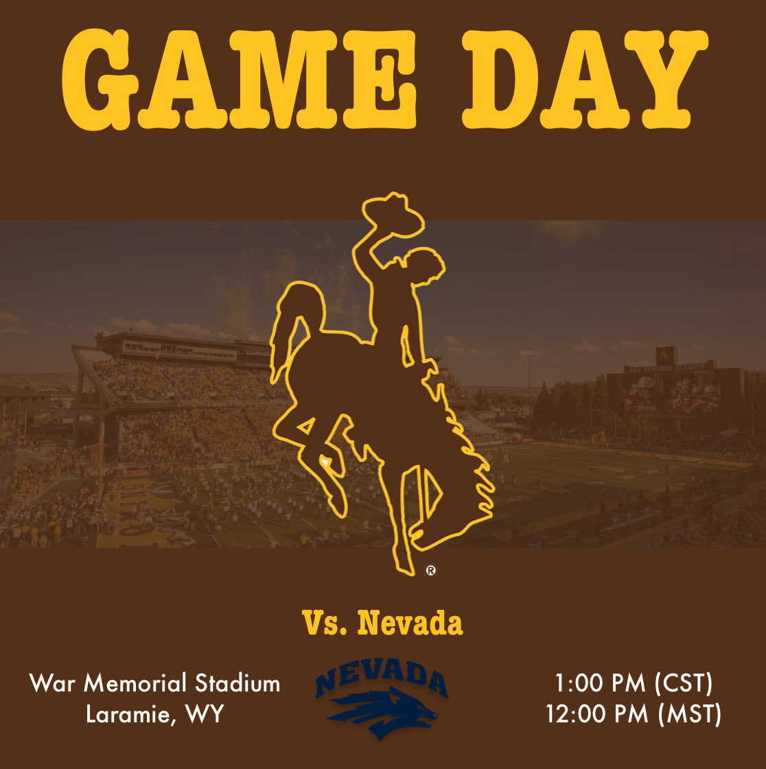 WyomingFanClub's tweet photo. Gotta tame the pack this afternoon!
📺 MWN
📍 Laramie, Wyoming
#GoPokes #GoWyo https://t.co/Gwdi2PBvue