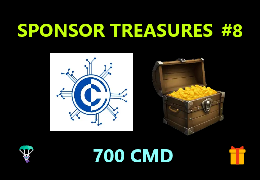#8 SPONSOR TREASURES
🎁 700 $CMD in total 🪂

300 on our website for GOLD MEMBERS
300 hide in news.criptomedia.com.br (FIND and CLAIM)
100 (buy at least 15 ALGO in CMD inside our website) #algo #cmd

Rules 
Follow <a href="/criptotreasures/">Criptomedia Treasures</a> + <a href="/Criptomedia_br/">Criptomedia</a>
Like and retweet 👍