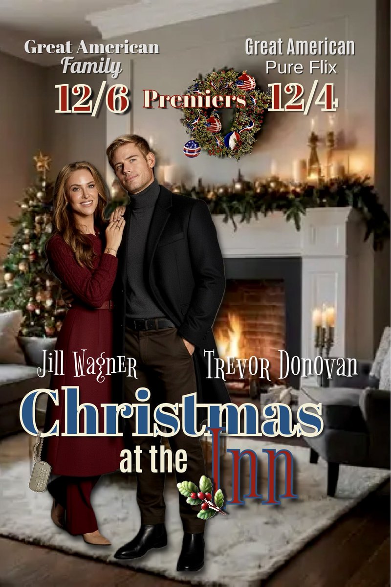 🎄🎥🇺🇸#DonoFANS‼️ 2 WEEKS🔔 UNTIL #ChristmasattheInn 🥄costarring #TrevorDonovan &amp; Jill Wagner PREMIERS on <a href="/GAfamilyTV/">Great American Family</a> Sat., DECEMBER 6th at 8pm ET! Premiers 12/4 on <a href="/PureFlix/">Pure Flix</a>. Get ready for a heartwarming scoop of second chances, family, community, &amp; and honoring our military.