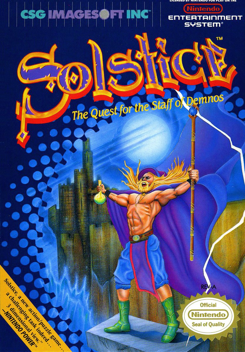 MikeWinterbauer's tweet image. Classic cool Solstice game box 1990!!
#illustration #popculture #boxart #retrogames #solstice