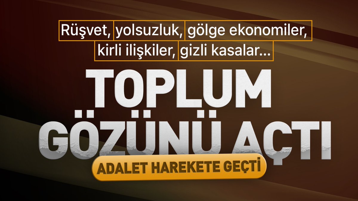 Rüşvet, yolsuzluk, gölge ekonomiler, kirli ilişkiler, gizli kasalar…
Hiçbiri artık saklanamıyor.

Toplum gözünü açtı, adalet harekete geçti.
#RüşvetinKöküKazınıyor