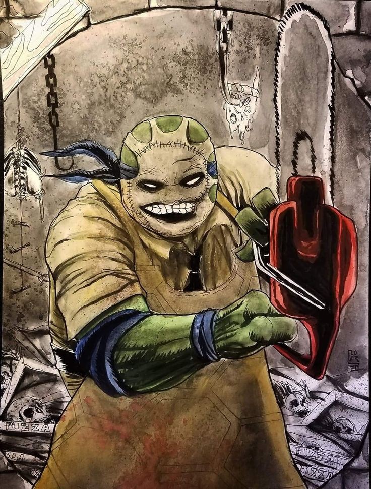 LeatherfaceJS's tweet image. Teenage Mutant Ninja Massacre