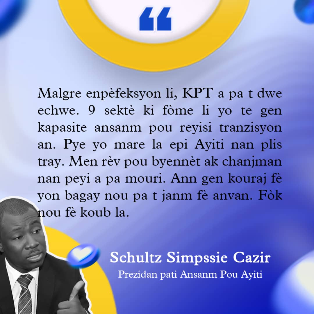 Jiskaprezan Ayiti nan yon kafou kote avni li toujou trè ensèten.  MEYÈ WOUT LA SE KONFERANS NASYONAL LA. M ap toujou di l a chak fwa:  "pa gen yon pouvwa pou nou pran jodi a, gen yon peyi pou n sove". Nou nan bon moman pou nou fè koub  chanjman an.  #plusjamais #chanjman #Haïti