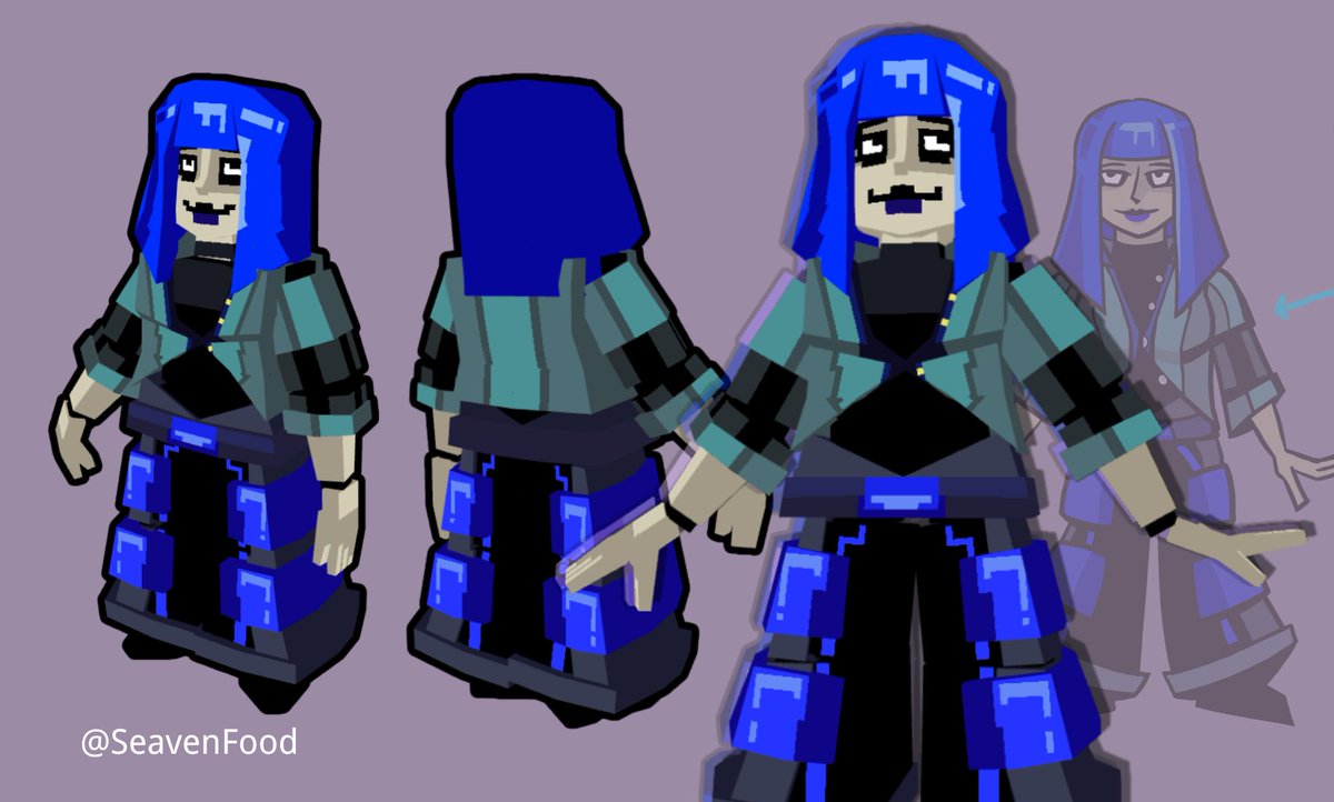 🪼#oc🪼🪼🪼🪼🪼
 Now the main cast are all fully modeled

#Blockbench #OriginalArt #originalcharacterart #lowpoly