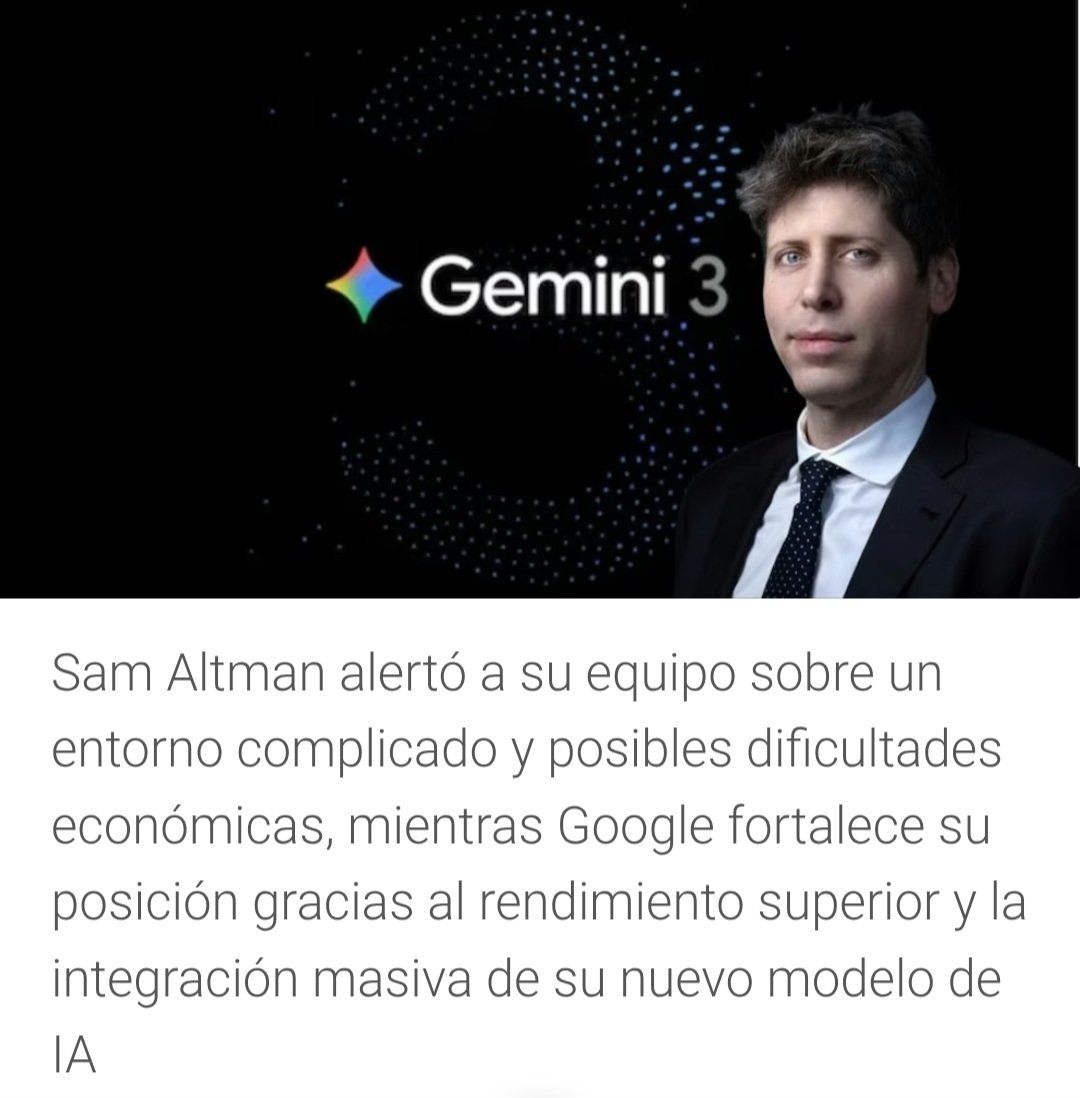 juangaleanorey's tweet image. Gemini 3 supera a ChatGPT y redefine el liderazgo en inteligencia artificial

El modelo de Google obtiene resultados superiores en pruebas claves, impulsa el aumento de usuarios de la plataforma y refuerza la solidez financiera de la compañía, 
⬇️ share.google/cmVVnnIRce9rT4…
