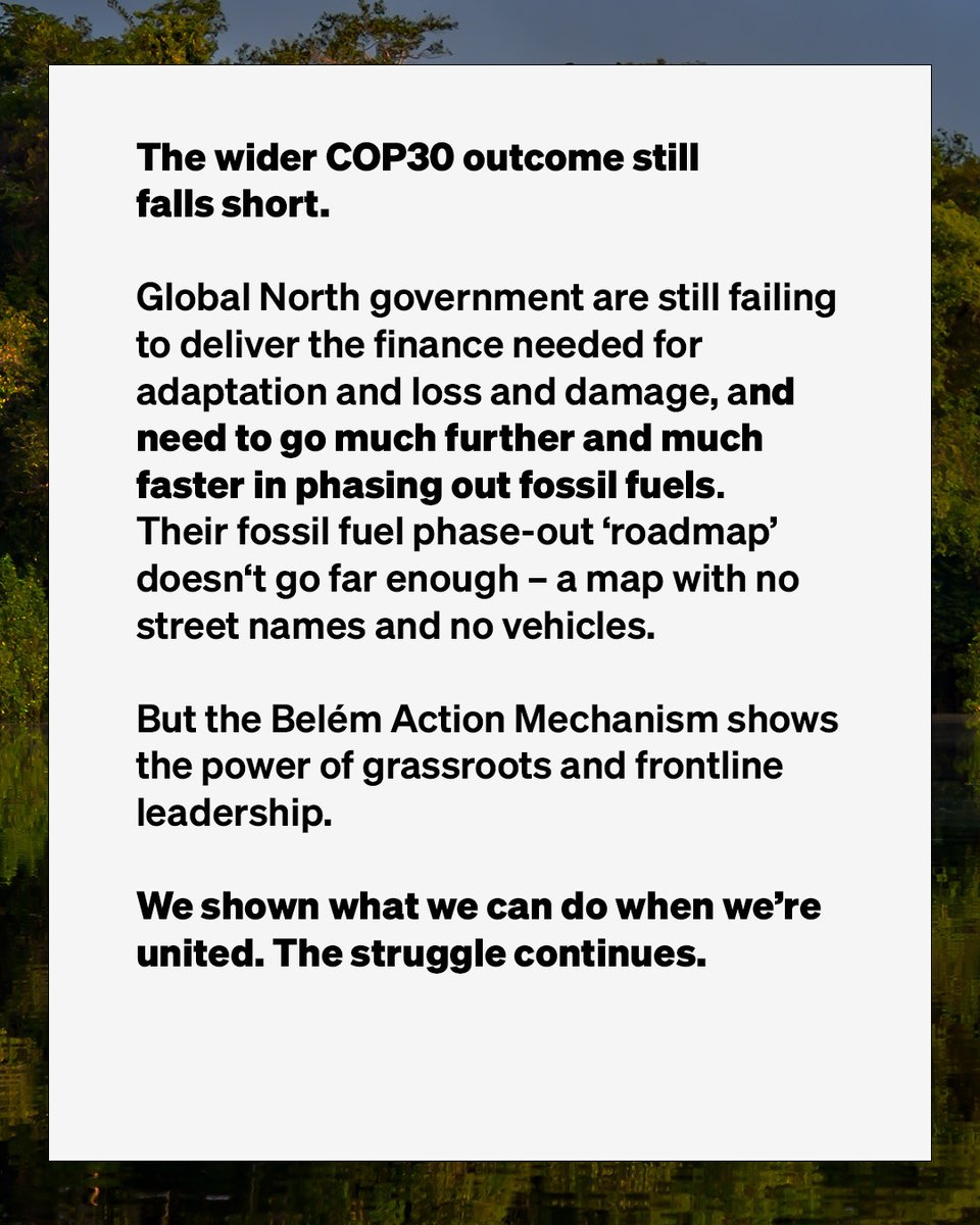 WarOnWant's tweet image. We&apos;ve won the Belém Action Mechanism #BAM at the #COP30 climate talks. Our reaction.👇