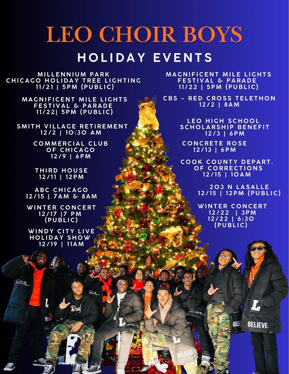 We are booked and busy!  So happy that the boys and this little school is getting so much attention in the city!! One of Chicago,‘s best ambassadors <a href="/LeoHighChicago/">Leo High School </a> @leochoirboys