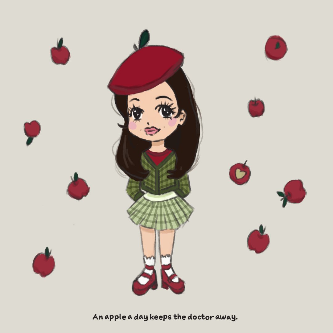 Gemma_Charming's tweet photo. An apple a day keeps the doctor away.
#originalart #digitalart #originalchararcter #art #cute https://t.co/jbEilUm2vT